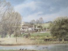 ALAN INGHAM (b.1920). 'River Windrush at Swinbrook', signed lower left, watercolour, framed and