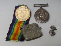 TWO MEDALS TO PTE. G.W. EVANS. 7-LOND.R. 356213, together with a hallmarked silver artillery type