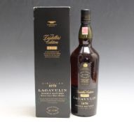 1 BOXED 1 LITRE BOTTLE OF LAGAVULIN DISTILLERS RESERVE DOUBLE MATURED SINGLE ISLAY MALT WHISKY 1979