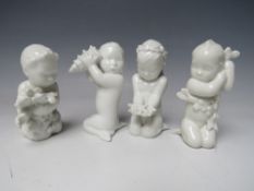 A SET OF FOUR BING & GRONDAHL MERCHILD FIGURINES, comprising 2264, 2265, 2266 and 2267, tallest H 11