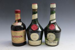 2 VINTAGE BOTTLES OF BENEDICTINE, together with 1 bottle of Drambuie (3)