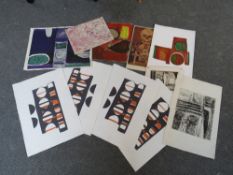 ISLWYN WATKINS (XX). Welsh school, a small quantity of woodcuts and other media, mainly abstract