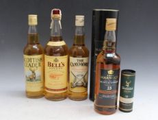 4 BOTTLES OF WHISKY CONSISTING OF 1 BOTTLE OF SCOTTISH LEADER, 1 bottle of The Claymore, 1 bottle of