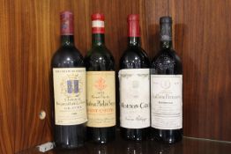 4 BOTTLES OF RED BORDEAUX CONSISTING OF 1 BOTTLE OF BARON PHILIPPE DE ROTHSCHILD MOUTON-CADET 1986 -