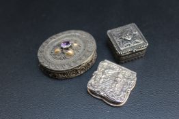 THREE SMALL 925 SILVER PATCH BOXES
