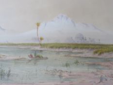 A COLLECTION OF FOUR FRAMED WATERCOLOURS DEPICTING EASTERN / ARABIAN SCENES, to include 'On the