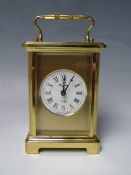 A BAYARD BRASS CASE CARRIAGE CLOCK, the winding movement stamped Duverdrey & Bloquel, engraved to