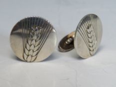 GEORG JENSEN. A pair of George Jensen cufflinks, stamped Georg Jensen, 925S, Denmark, and number
