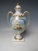 A SPODE 'THE ARMADA VASE' AND LID, limited edition No 63/500, in fitted presentation box and with