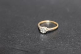 AN 18CT & PLAT ILLUSION SET DIAMOND RING, approx weight 1.9g, ring size J