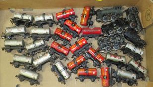 A SELECTION OF TRIX MODEL RAILWAY TANKERS AND VARIOUS LOCOMOTIVES