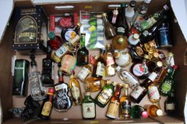 A COLLECTION OF APPROX 40+ MINIATURES TO INCLUDE MARTELL COGNAC, Johnnie Walker red label, Three