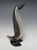 A MURANO DIN MARTENS ZANETTI FIGURE OF A PENGUIN, unsigned, approx H 23 cm
