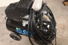 AN SGS AIR COMPRESSOR - 240v TOGETHER WITH HOSE AND INFLATOR