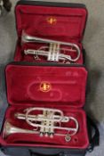 SIX ASSORTED CASED JOHN PACKER CORNETS