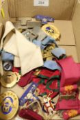 A TRAY OF ASSORTED MASONIC JEWELLED MEDALS ETC...