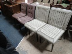 FOUR MODERN ASSORTED GREY DINING CHAIRS