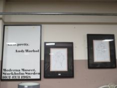 THREE MODERN FRAMED PRINTS INCLUDING ANDY WARHOL