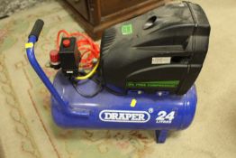A DRAPER 110v AIR COMPRESSOR WITH 24L TANK