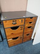 A MODERN METAL FRAMED SEVEN DRAWER CHEST H-79 W-70 CM