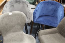 A COLLECTION OF FOUR MODERN UPHOLSTERED KITCHEN STOOLS