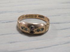 AN HALLMARKED 9CT GOLD GEMSET RING - APPROX WEIGHT 1.9 G