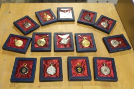 A TRAY OF ASSORTED MODERN COLLECTORS POCKET WATCHES