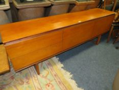 A RETRO TEAL LONG SIDEBOARD - W 198 CM