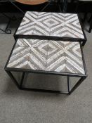 TWO MODERN METAL FRAMED OCCASIONAL TABLES (2)