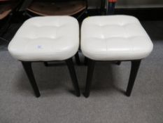 A PAIR OF MODERN BUTTONED STOOLS (2)