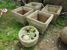 FIVE ASSORTED GARDEN PLANTERS