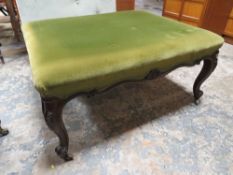 A 19TH CENTURY FRAMED FOOTSTOOL 85 X 69 CM