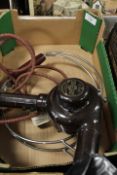 A VINTAGE BAKELITE HAIRDRYER & STAND