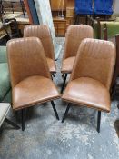 A MODERN SET OF FOUR UPHOLSTERED DINING CHAIRS
