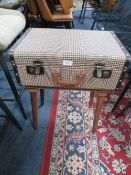 A MODERN SUITCASE BEDSIDE TABLE - LOOSE LEG