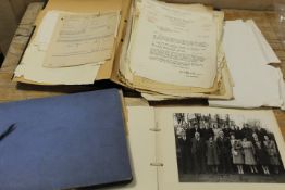 A TRAY OF 1948 ARMY EPHEMERA TO INCLUDE PHOTOGRAPHS