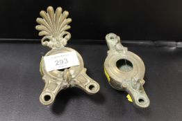 TWO SMALL VINTAGE BRASS OIL LAMPS