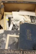 A TRAY OF ASSORTED BLACK AND WHITE PHOTOGRAPHS AND ALBUMS ETC...