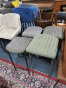 FOUR MODERN ASSORTED KITCHEN STOOLS