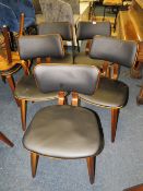 A SET OF FIVE MODERN EAMES STYLE DINING CHAIRS