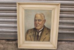 ADAMS (XX). A head and shoulder portrait study of a man wearing a wing collar and black tie,
