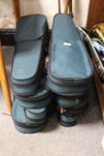 EIGHT CASED STUDENT TYPE VIOLINS