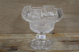 A HEAVY CUT GLASS COMPORT