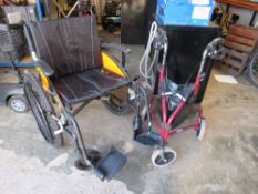 A G EXPLORER WHEELCHAIR AND A DRIVE MOBILITY WALKER