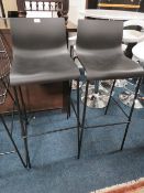 AP;AIR OF MODERN BLACK PLASTIC KITCHEN STOOLS