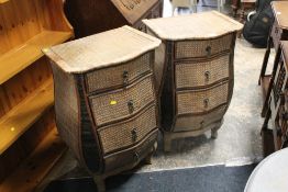 A PAIR OF WICKER SHAPED FOUR DRAWER CHESTS (2)