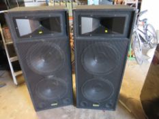 A LARGE PAIR OF EKHO SM215 400W FLOOR SPEAKERS