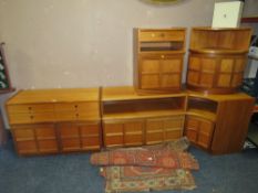 A SET OF VINTAGE NATHAN TEAK CABINETS (5)