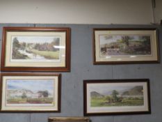 FIVE FRAMED AND GLAZED LIMITED EDITION PRINTS SIGNED BY ALAN INGHAM .