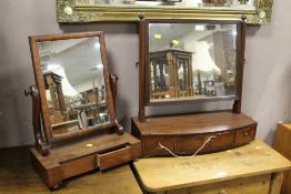 TWO 19TH CENTURY MAHOGANY DRESSING MIRRORS (2)